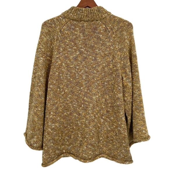 Coldwater Creek Bell Sleeves Wool Blend Cardigan Sweater Yellow Brown XL - Picture 9 of 12